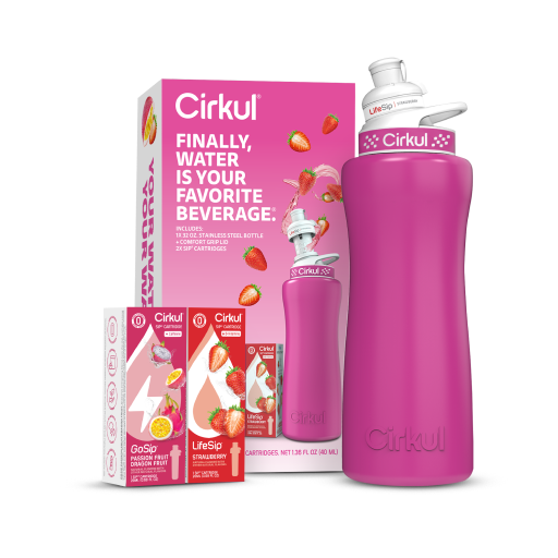 32oz. Hot Pink Stainless Steel Bottle Starter Kit O9