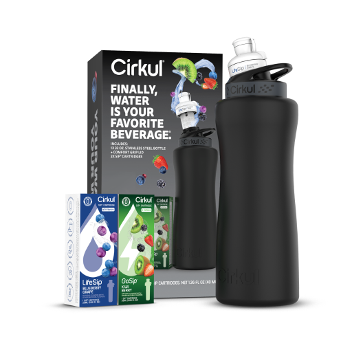 32oz. Matte Black Stainless Steel Bottle Starter Kit L8